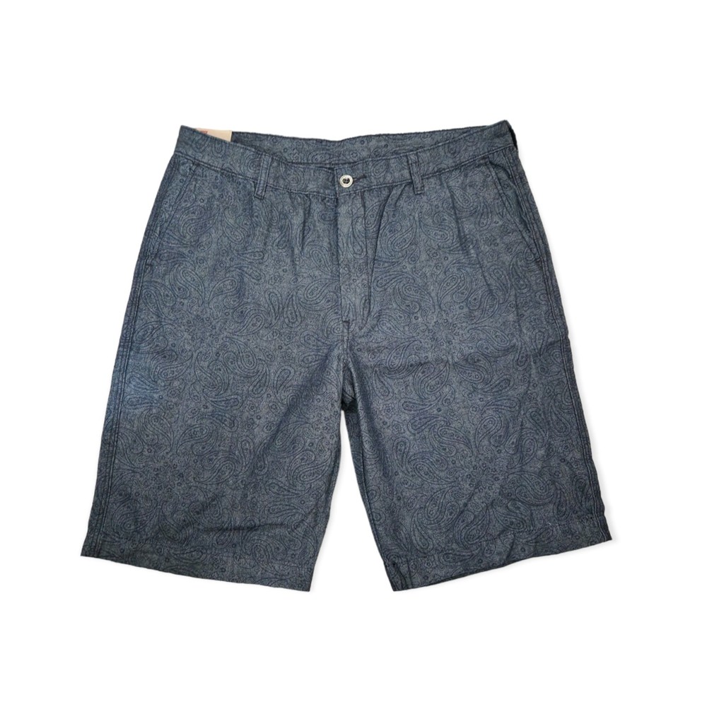 Levi's Chino Shorts Dark Blue Paisley Flat Front Mens 36" Waist